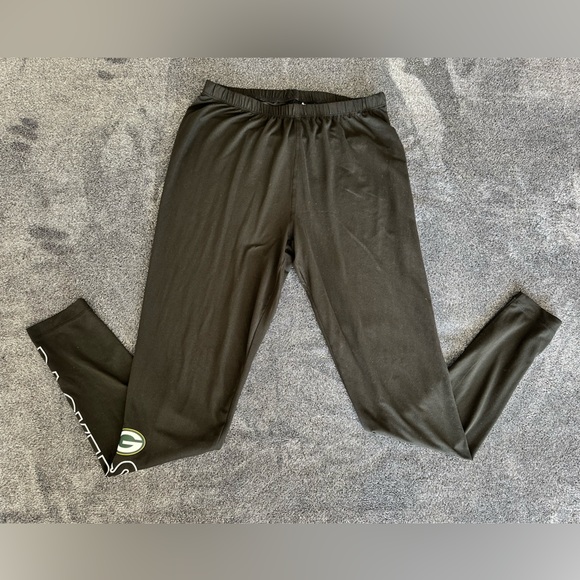 NFL Pants - NFL Team Apparel - Women's Black Green Bay Packers Leggings, Medium